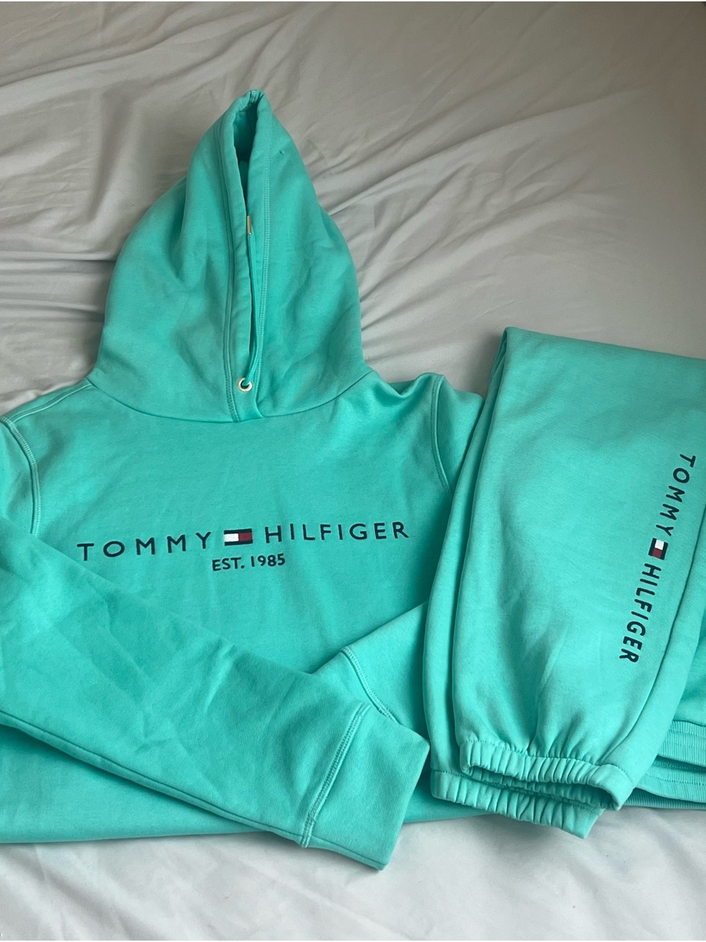 Tommy Hilfiger Mint Green Logo Hoodie & Joggers Set